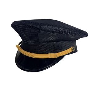 Mesh Mariner Hat Cap Fitted Mens One Size Black Breathable Uniform Workwear